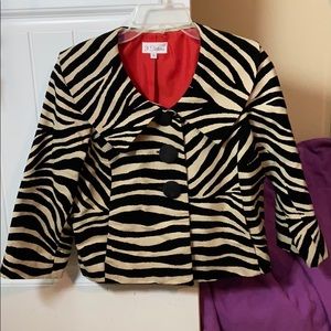 Zebra print short suit jacket vintage style